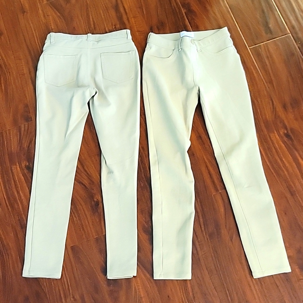 Childrens Place stretchy, soft khaki uniform pants, 10 slim girls